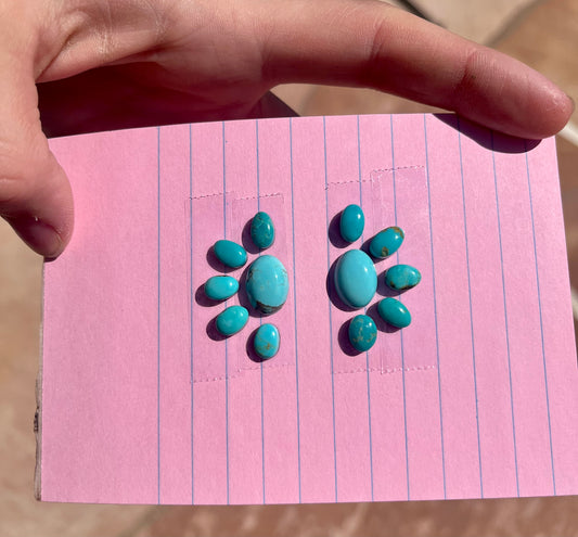 PRE ORDER Kingman turquoise cluster earrings