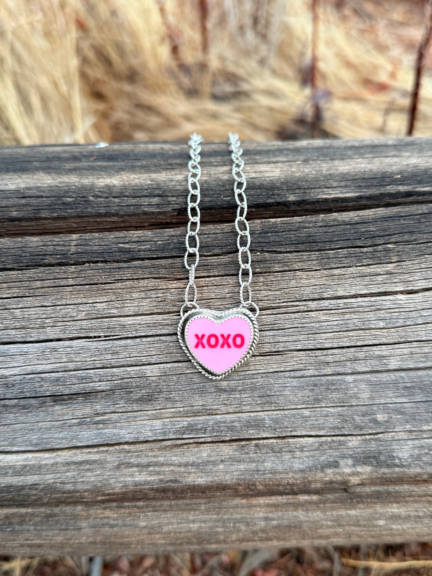 XOXO heart necklace