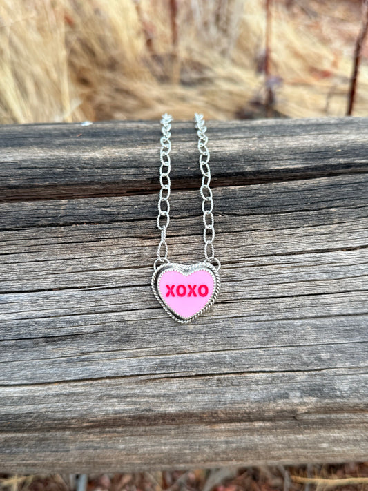 XOXO heart necklace