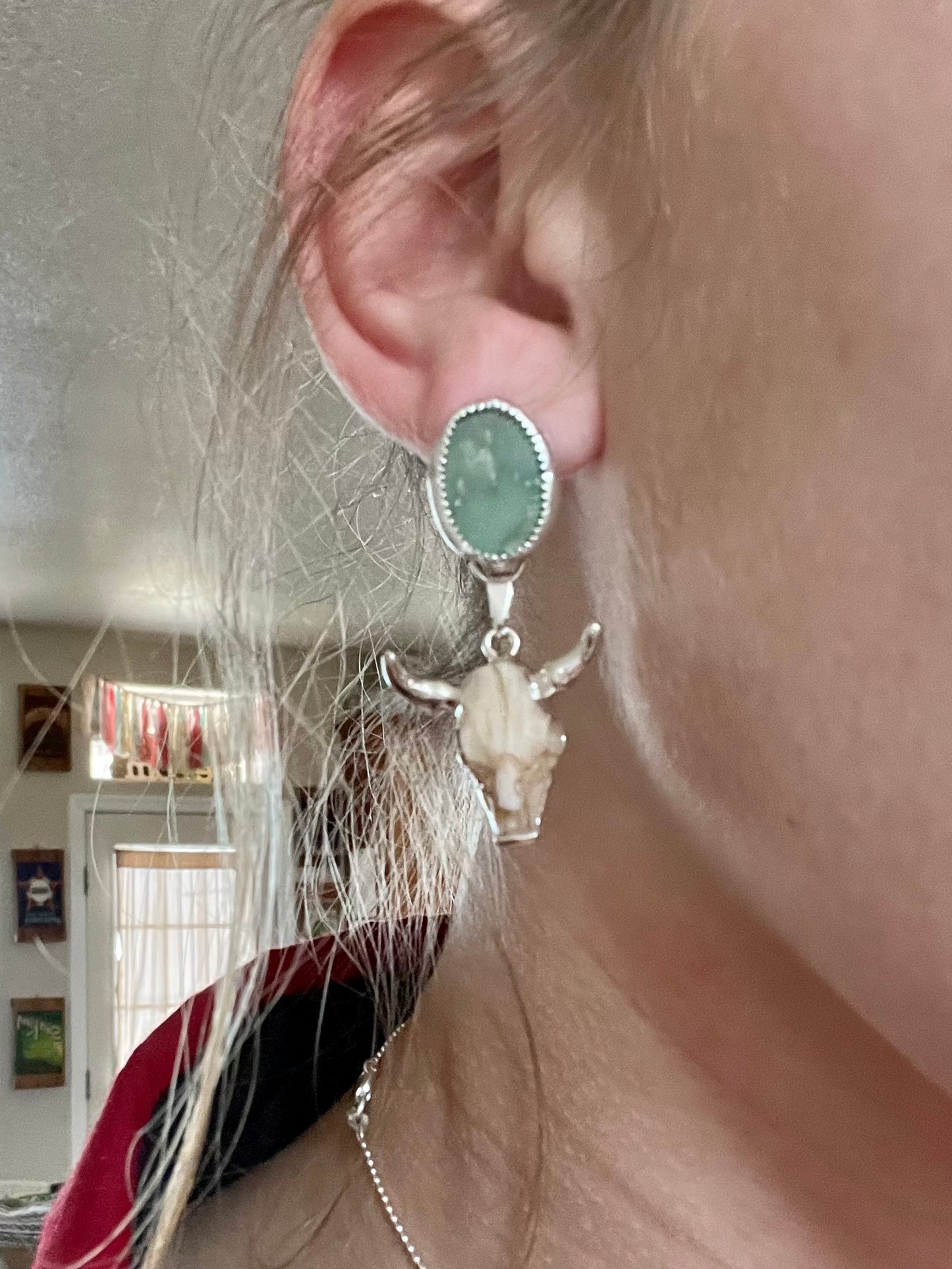 cow head stud earrings