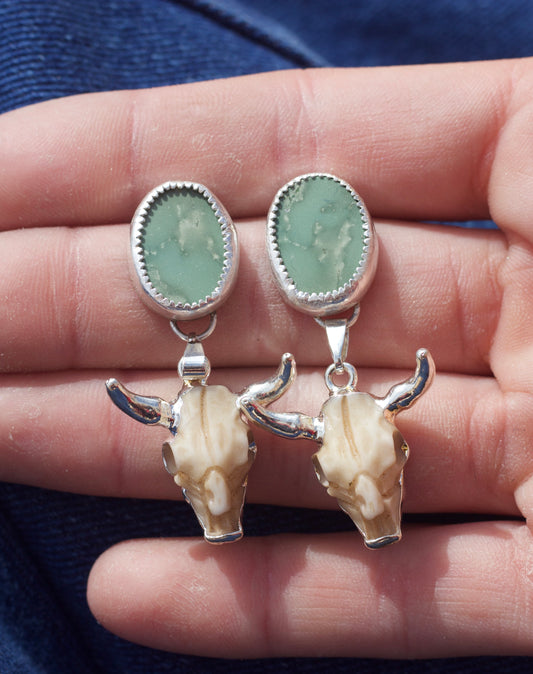 cow head stud earrings